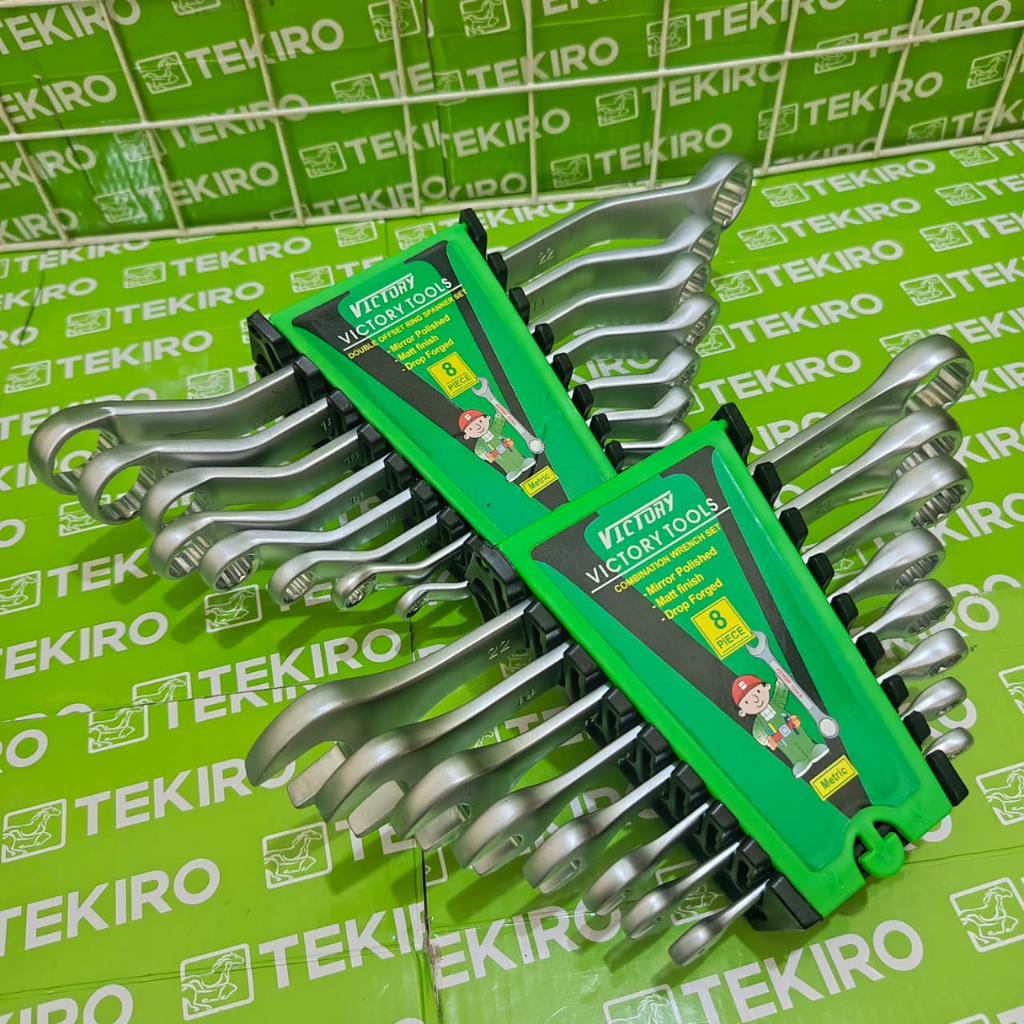 Victory Kunci Ring Pas Kombinasi Dan Kunci Ring Set 8 Pcs 6-22mm Komplit Ready Kunci Pas Tekiro