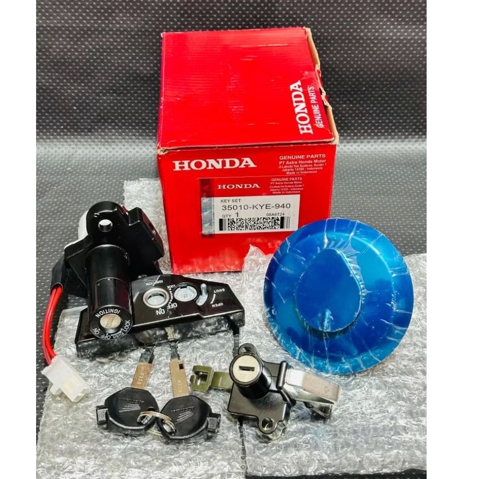 Kunci kontak +Tutup tangki KYE (key set kunci kontak komplit) Megapro new monoshock karbu Megapro ne