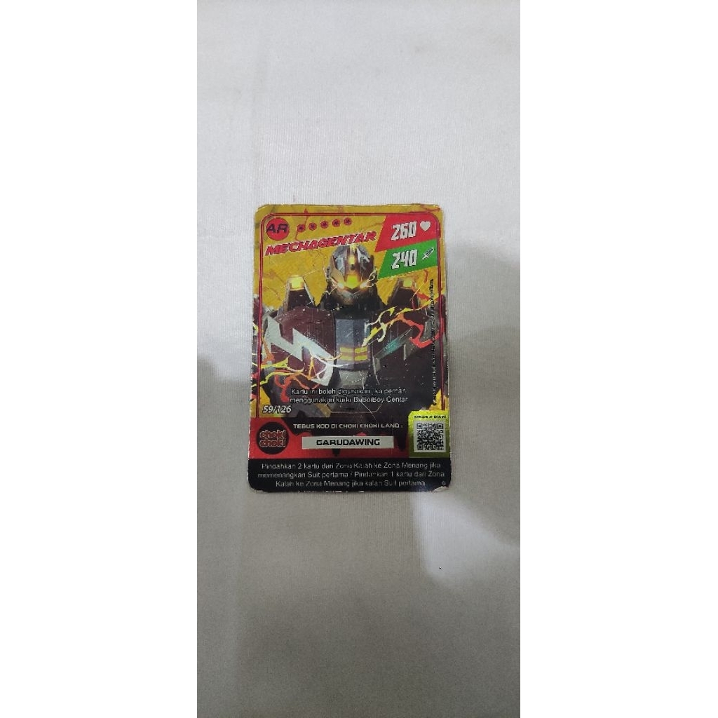 Kartu Hologram Boboiboy - Mecha Gentar AR