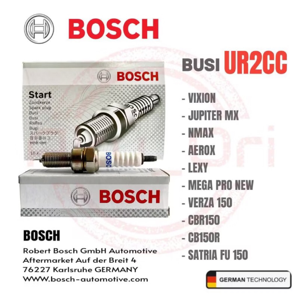 Busi bosch original UR2CC (B7RC) 1 BOX (10pcs) untuk motor vixion, jupiter mx, lexy