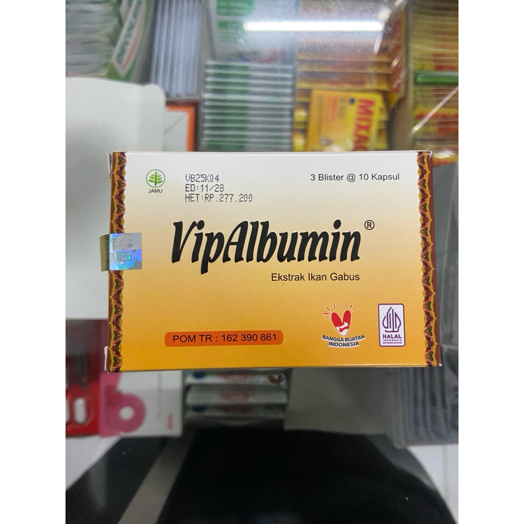 Vipalbumin Kapsul 10 Kapsul - Membantu Memelihara Kesehatan, Ekstrak Ikan Gabus, Dosis Fleksibel