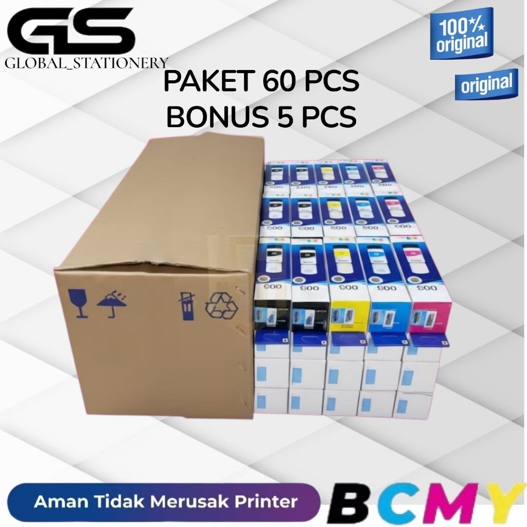 PAKET 60 PCS TINTA EPSON 003 ORIGINAL