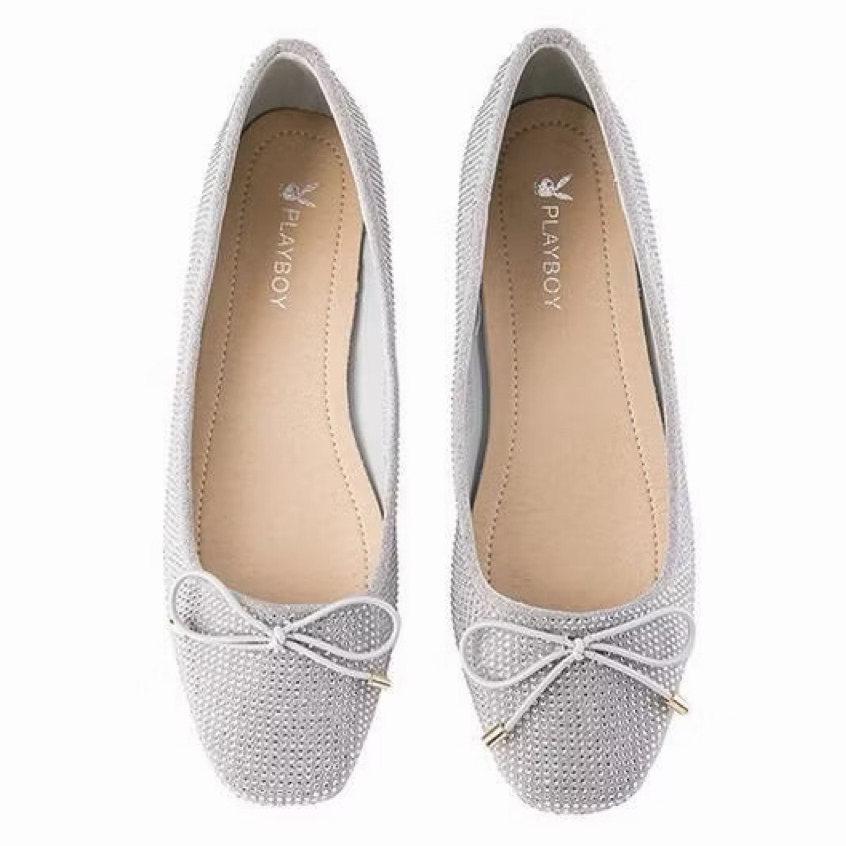 PSPGN.CO | Original Branded Playboy Ellie In Silver PB0071SL sepatu wanita ballerina slip on