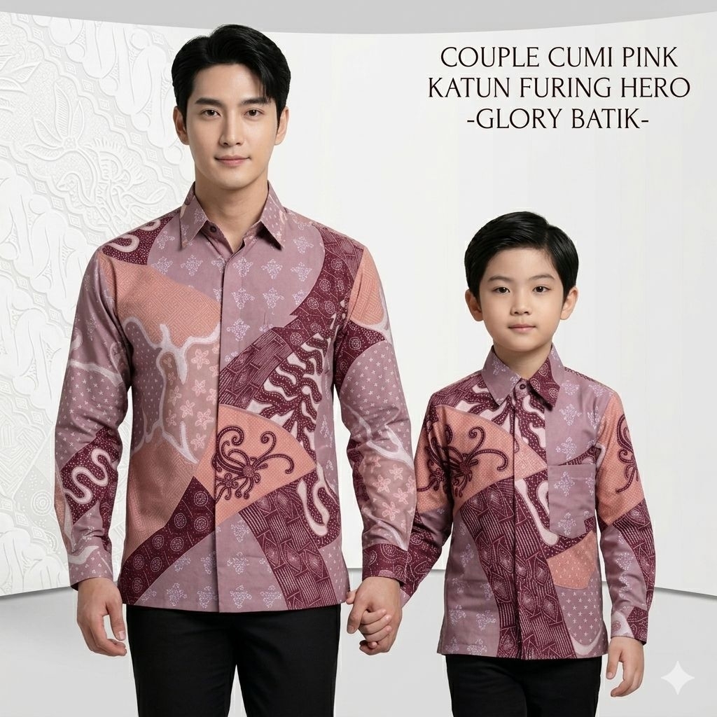 Batik Couple Ayah Anak Bahan Katun Solo Premium | Kemeja Batik Bapak Anak laki laki | Atasan Batik K
