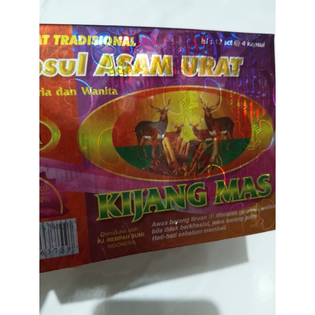 Kijang Mas Kapsul Asam Urat,Nyeri Sendi,Reumathic,Kesemutan
