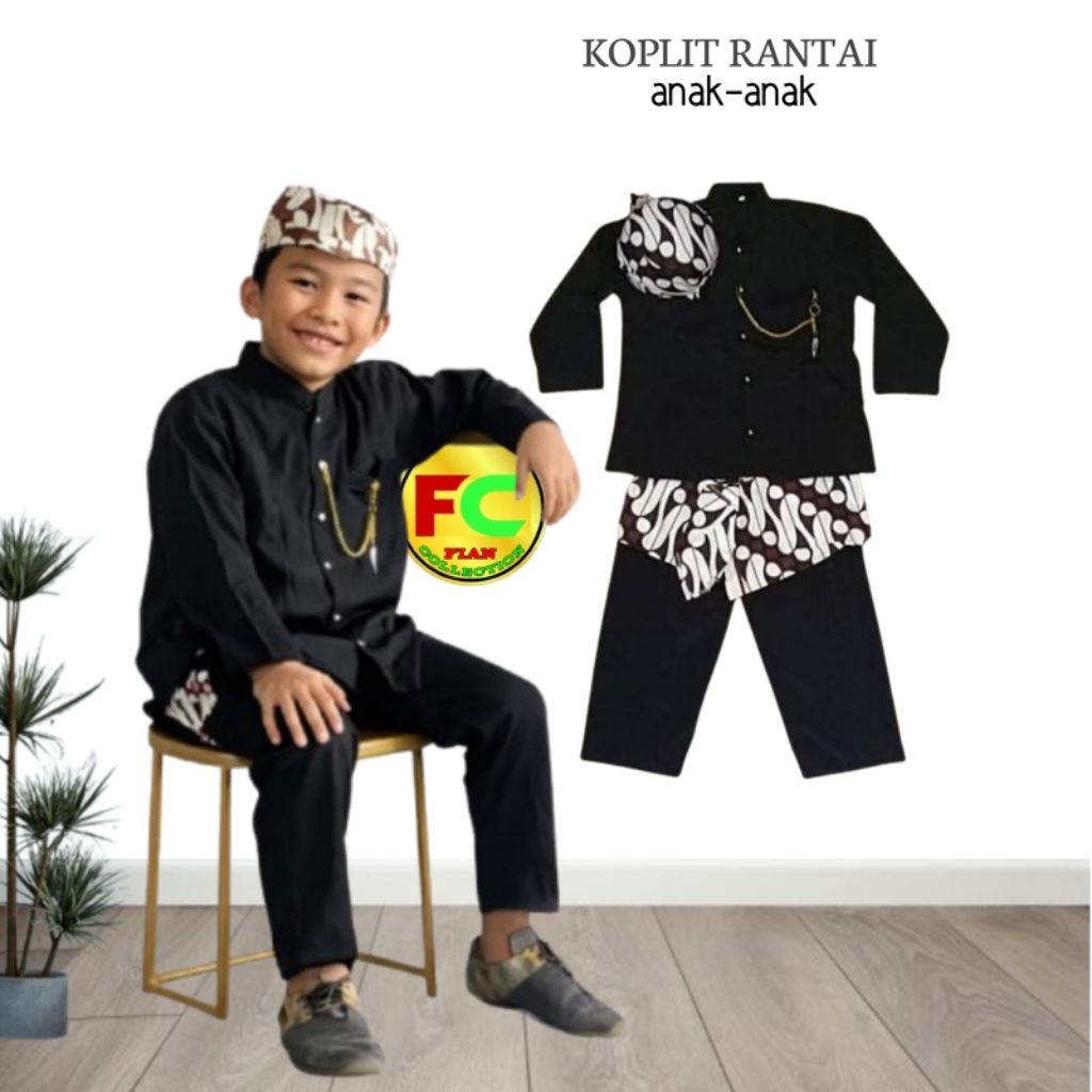 BAJU BASOFI ANAK KOMPLIT BLANGKON SEMBONG RANTAI BAJU ADAT JAWA TIMUR BAJU KARNAVAL