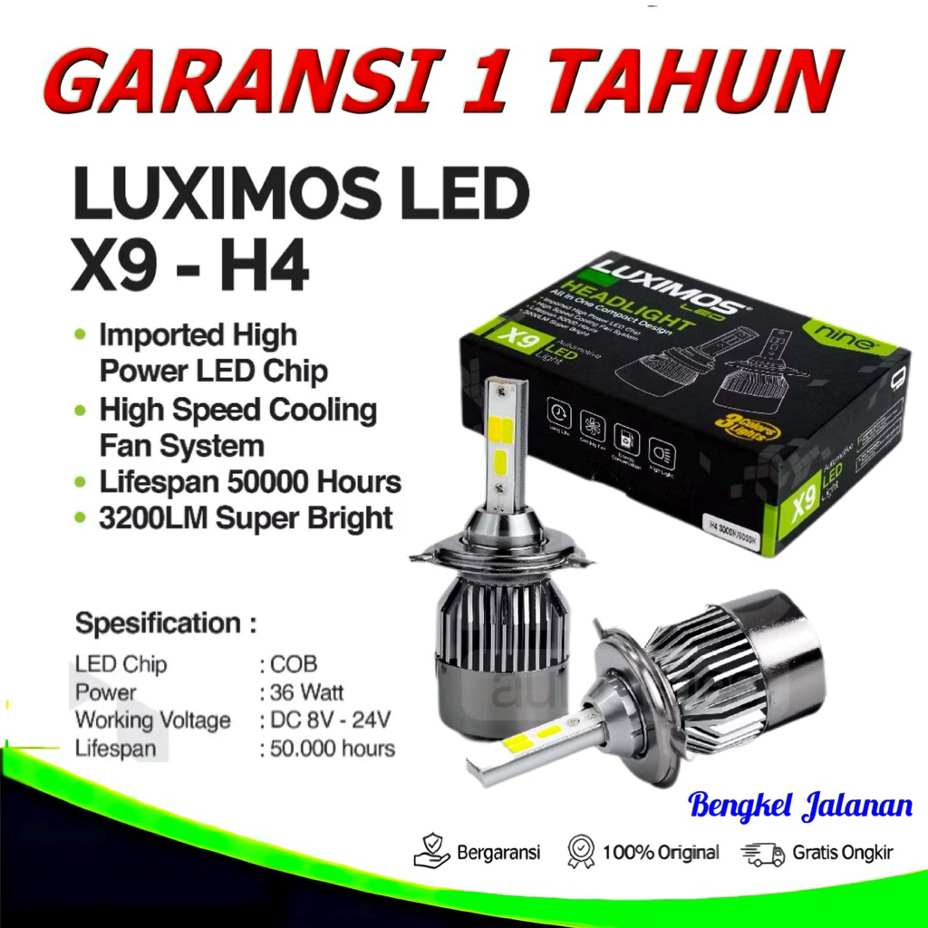 LAMPU LED FOGLAMP HEADLAMP MOBIL LED LUXIMOS LED H11 3 WARNA SUPER BRIGHT