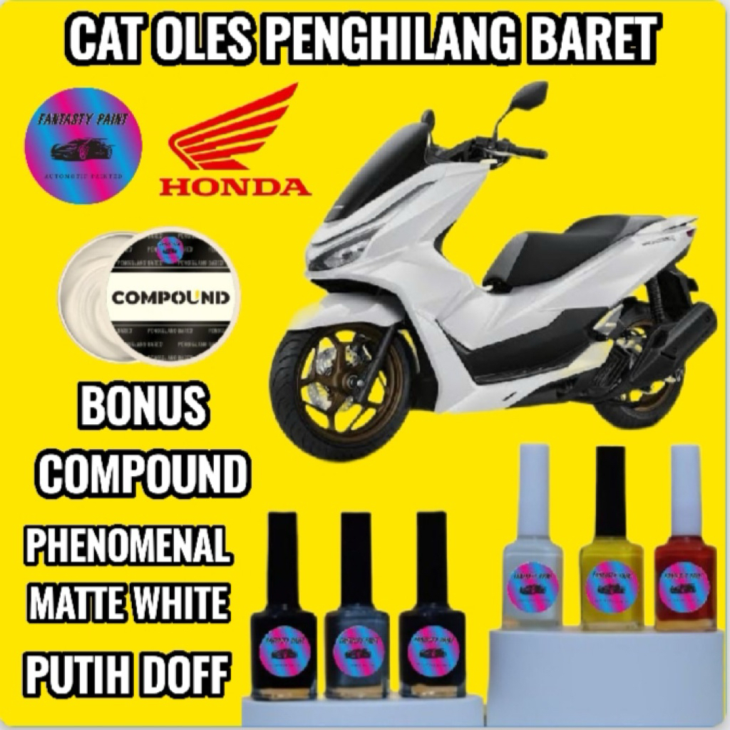 CAT OLES PENGHILANG BARET MOTOR HONDA PCX 150 160 ALL NEW 2026 CBS & ABS WARNA PUTIH DOFF PHENOMENAL