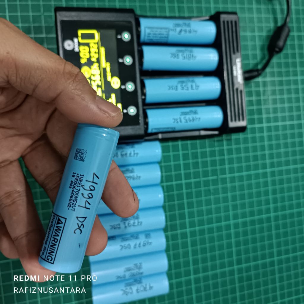 Lithium Baterai 21700 LG INR21700M52VT 3C highdrain tes real kapasitas metode discharge