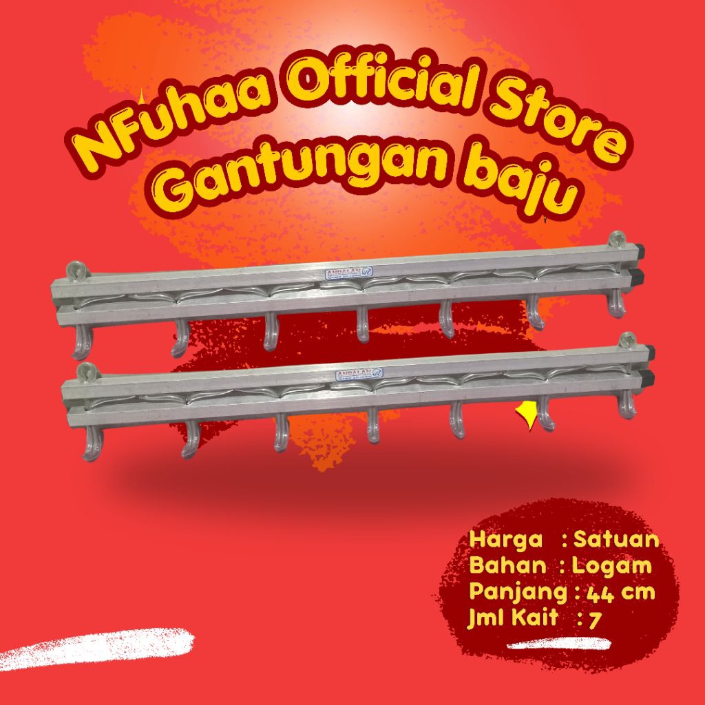 Centelan Semua Barang - Centelan baju, topi, tas bahan logam