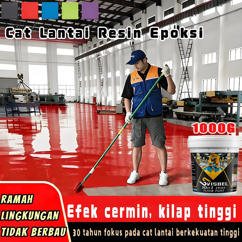 Cat Lantai Epoksi 10-in-1 Cat lantai semen cepat kering yang mengkilap dan tahan aus Cat lantai seme