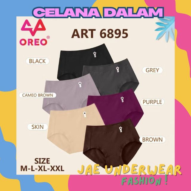 OREO | Celana Dalam Wanita Remaja Dewasa OREO Art 6673 CD Perempuan Lembut Motif Polos Multi Warna