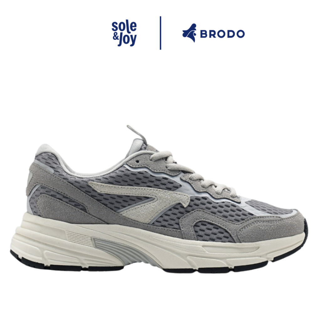 BRODO Ace Nexus Grey OWS - Sneakers Pria Casual Abu Putih Ringan, Nyaman & Stylish - Soleandjoy