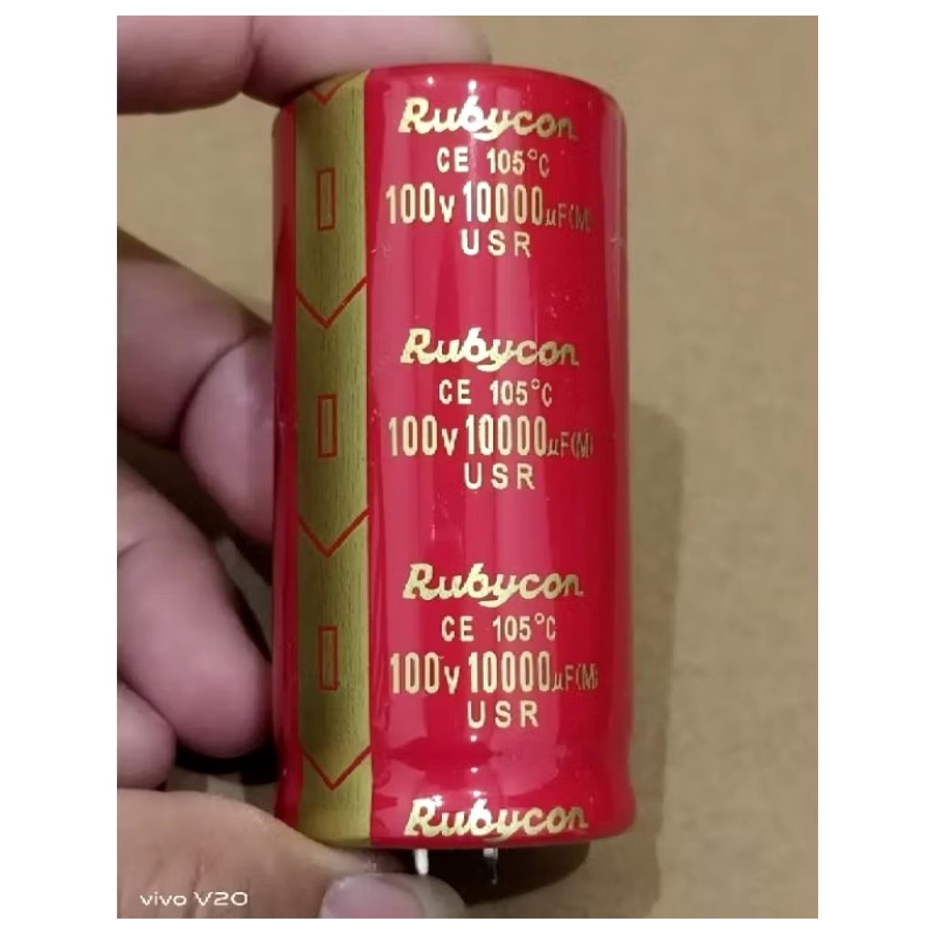 Capasitor elco 10000uf 100v Rubycon red USR kualitas bagus original isi full