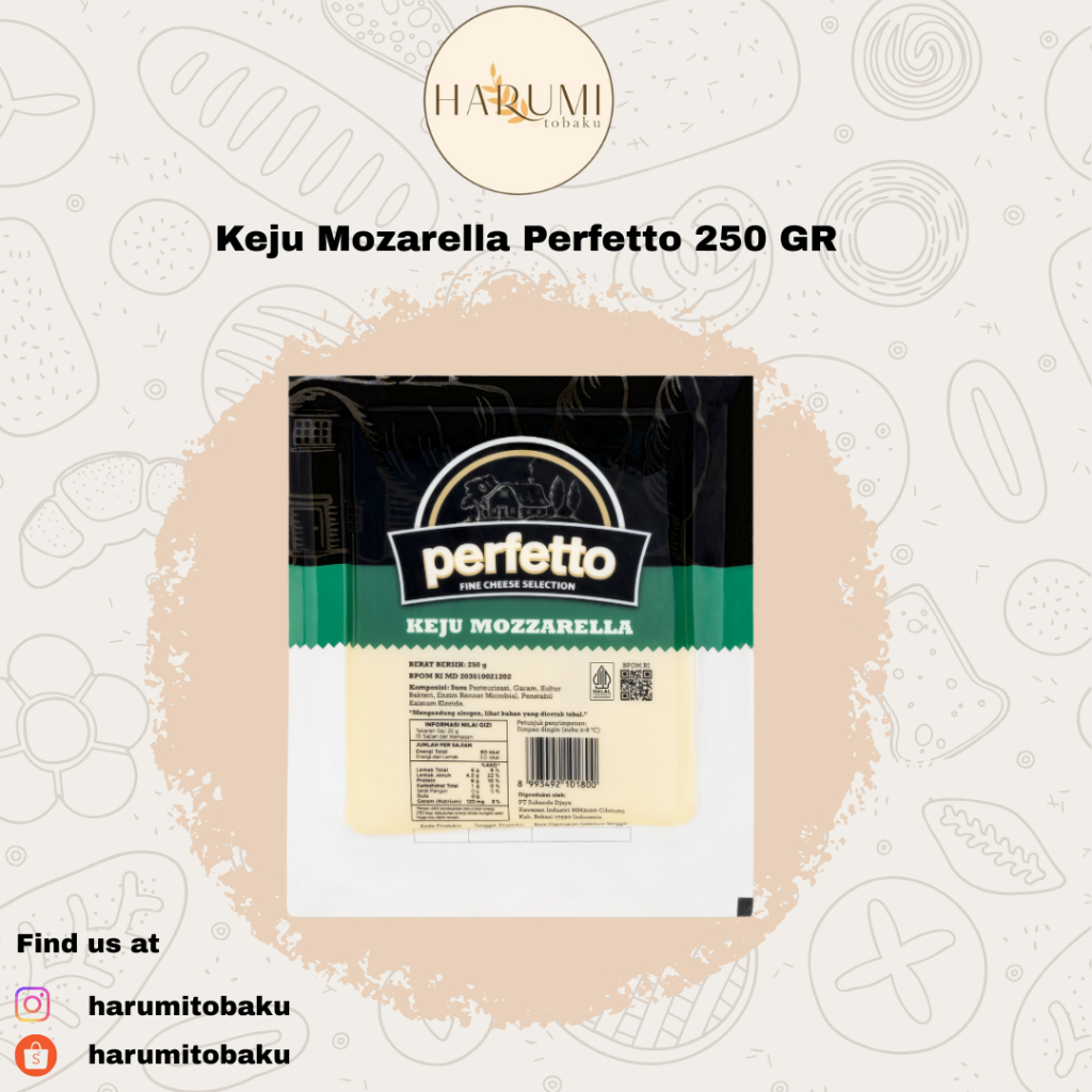 Keju Mozarella PERFETTO / Mozarella PERFETTO - 250 Gr Kemasan