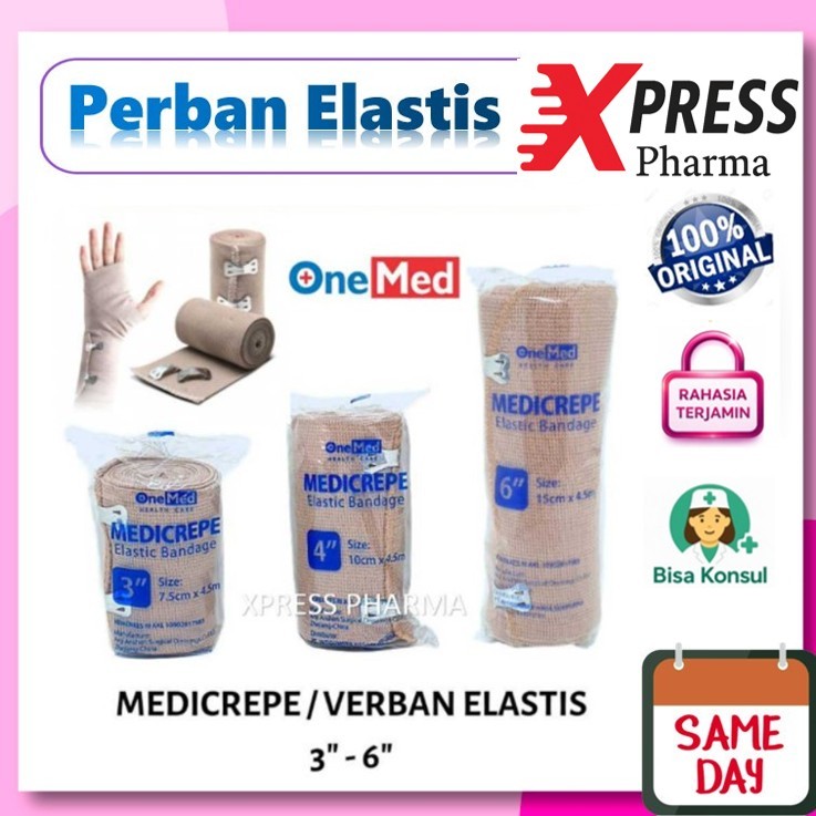 XPRESS  4,5meter Medicrepe Onemed perban elastis coklat Verban Coklat Medikrep Tensocrepe Medicrep