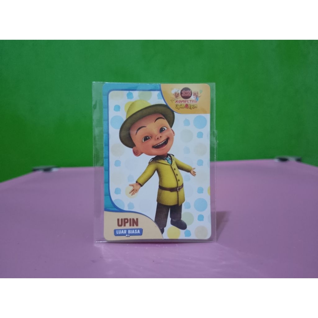 Kartu AR Card CHOKI-CHOKI x KOMPETISI UPIN & IPIN - UPIN - Luar Biasa Murah Retro Vintage Rare Kolek