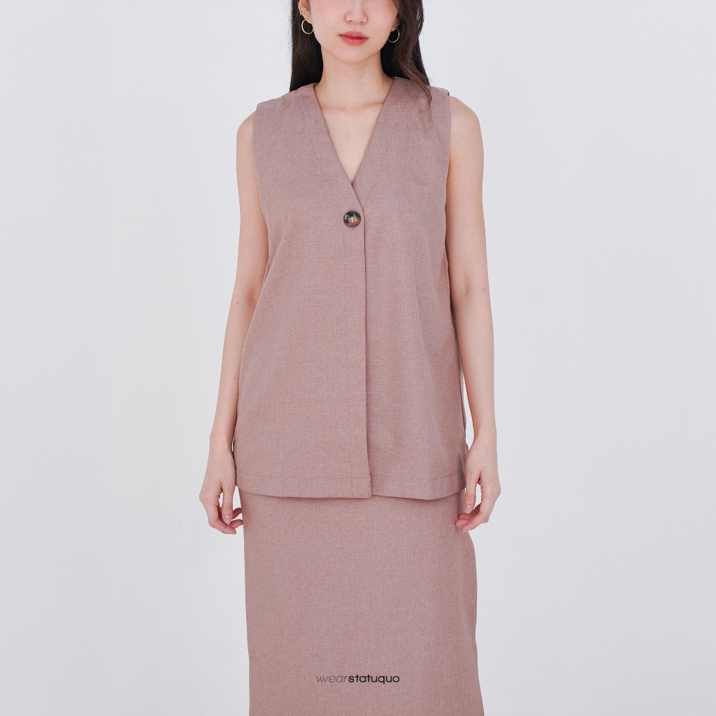 Wearstatuquo Jolene Vest Sleeveless Top - Maple