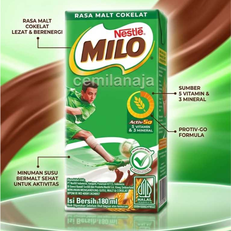 MILO ACTIVE GO 180 ML BESAR SUSU UHT COKLAT KOTAK MINUMAN RINGAN SUSU SIAP MINUM COKELAT