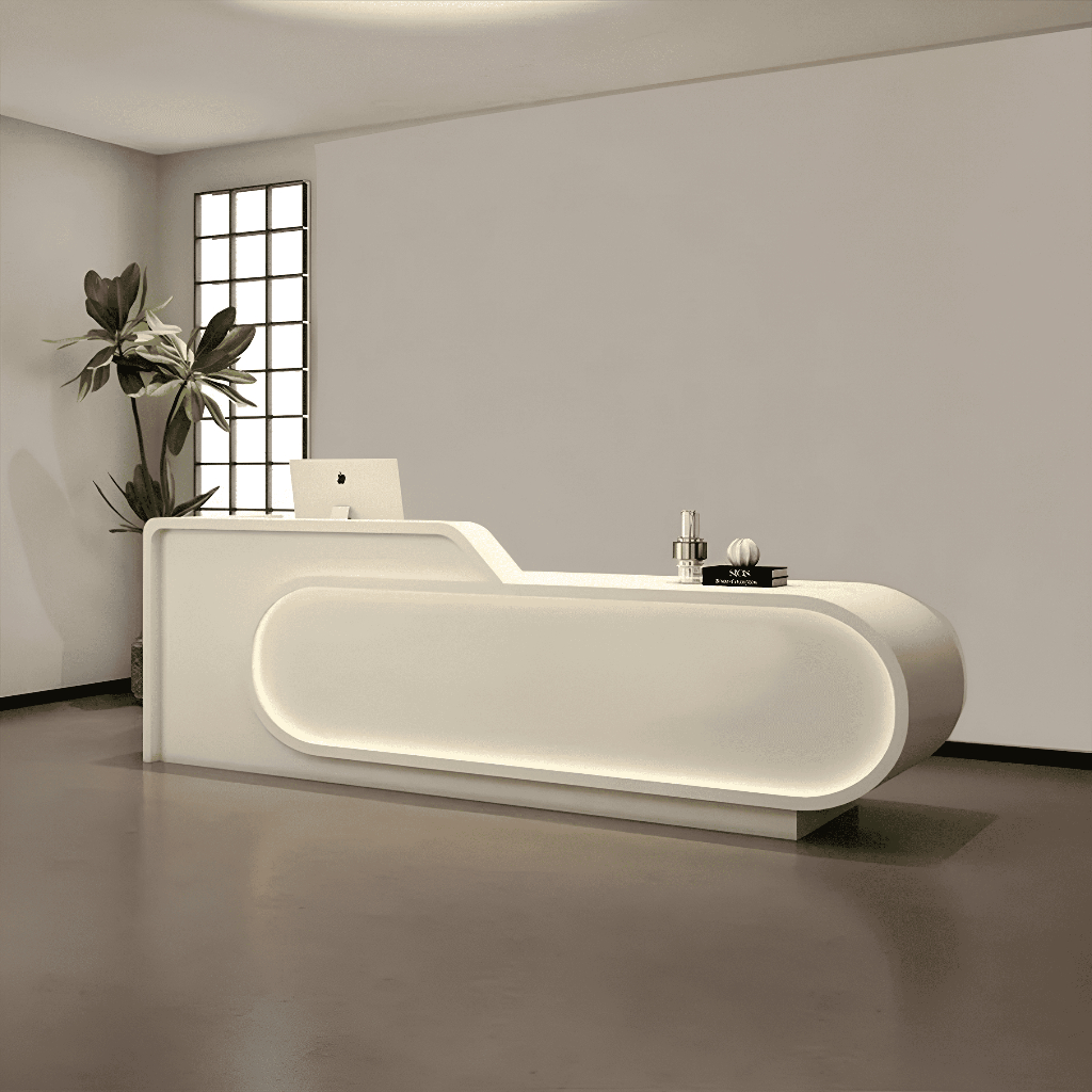 [CUSTOM] Meja Resepsionis Minimalis Luxury - Meja Kasir Salon, Klinik & Kantor Modern