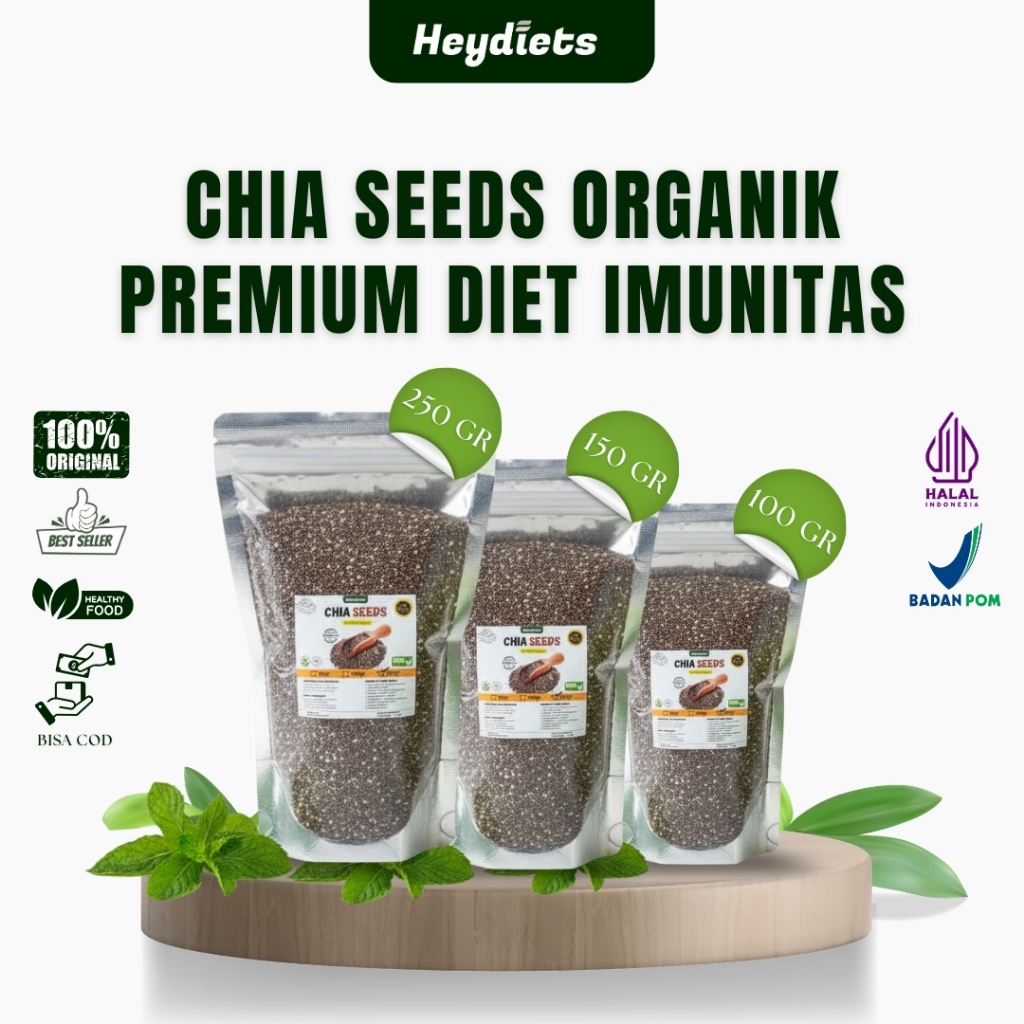 COD Makassar Organic Chia Seed 100 gr Organic Black Chia | Biji Chia Original Premium