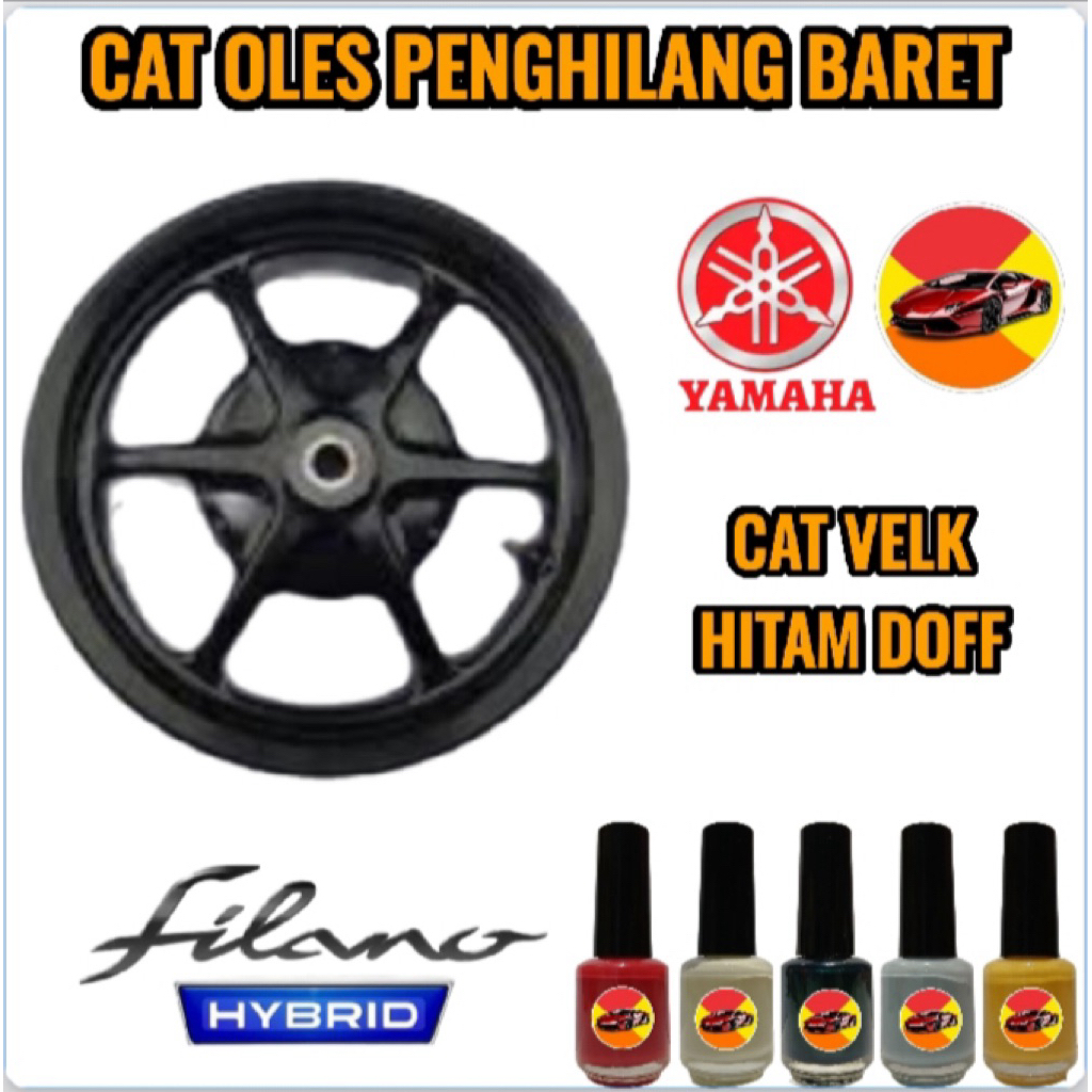 CAT OLES PENGHILANG BARET MOTOR YAMAHA FILANO 2026 NEW CAT VELK HITAM DOFF