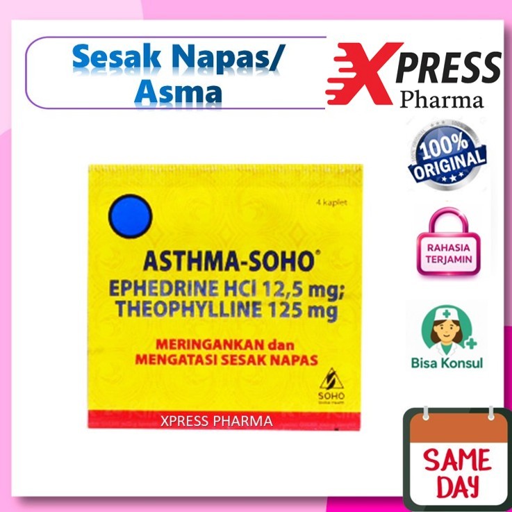 XPRESS  Asthma-Soho STRIP Obat Sesak Napas Asma Soho AsmaSoho AsthmaSoho Astma Tablet Asthma Soho
