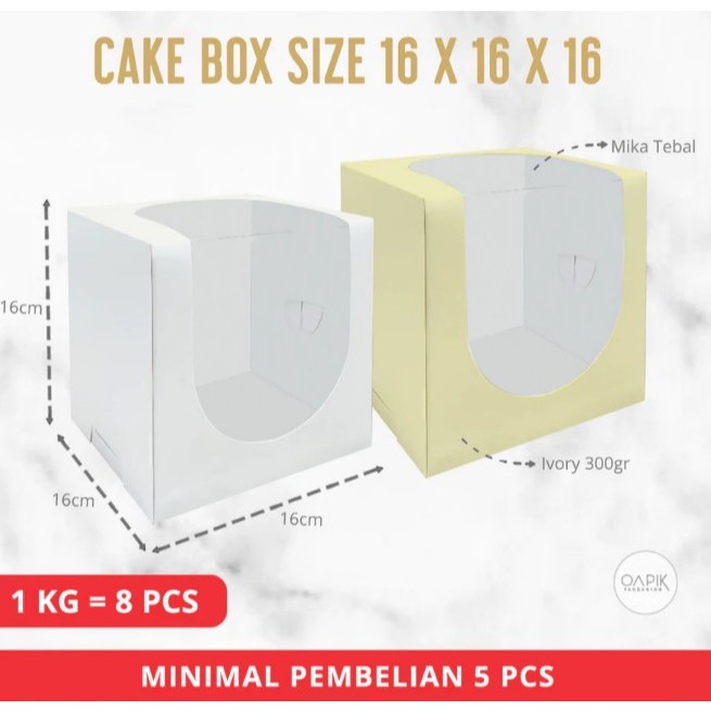 Cake Box 16x16x16, Dus Kue Besar, Box Kue Tebal, Dus Kue 16x16