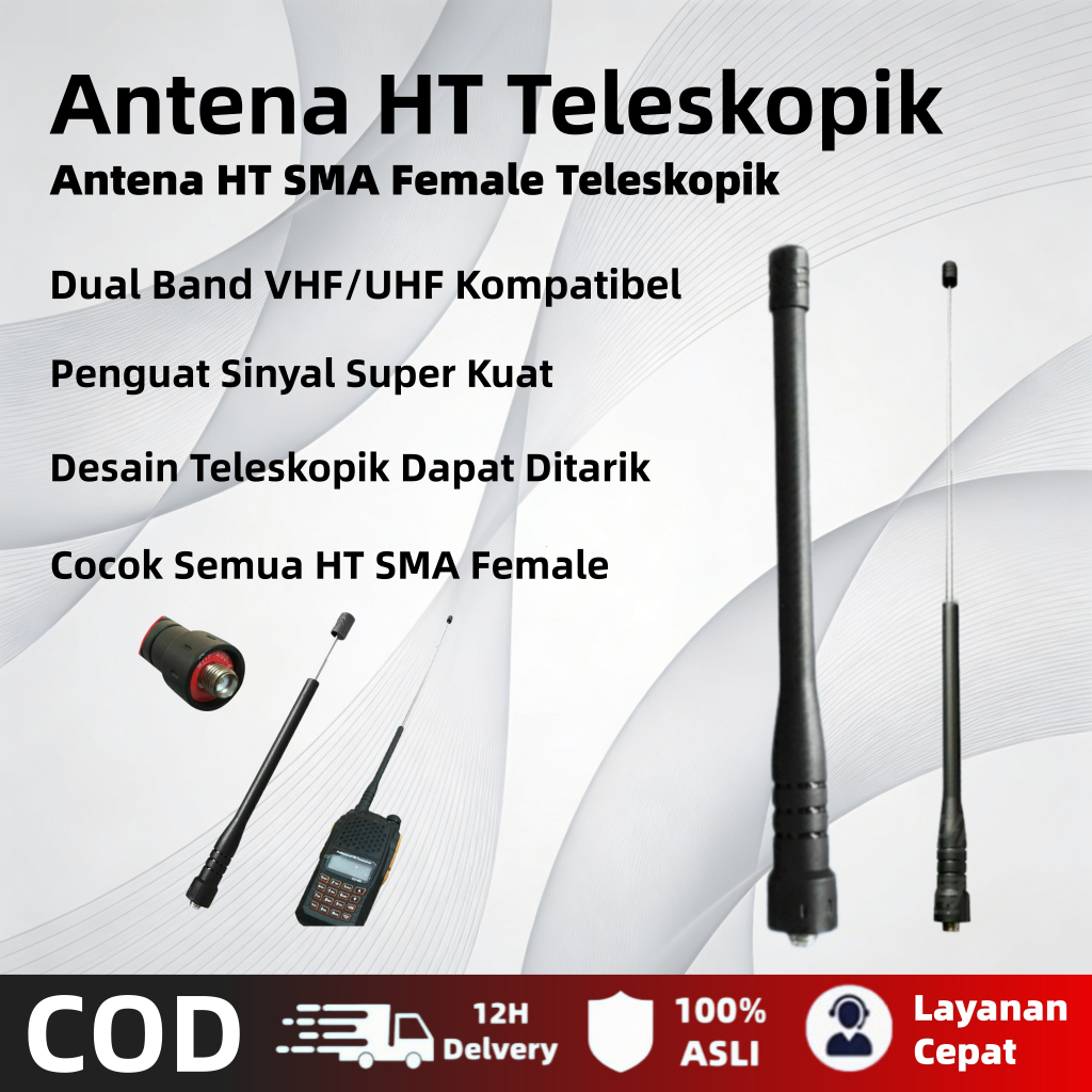 Antena Teleskopik Handy Talky – Panjang 410mm Antena HT Teleskopik Kualitas Baik untuk Handy Talky d