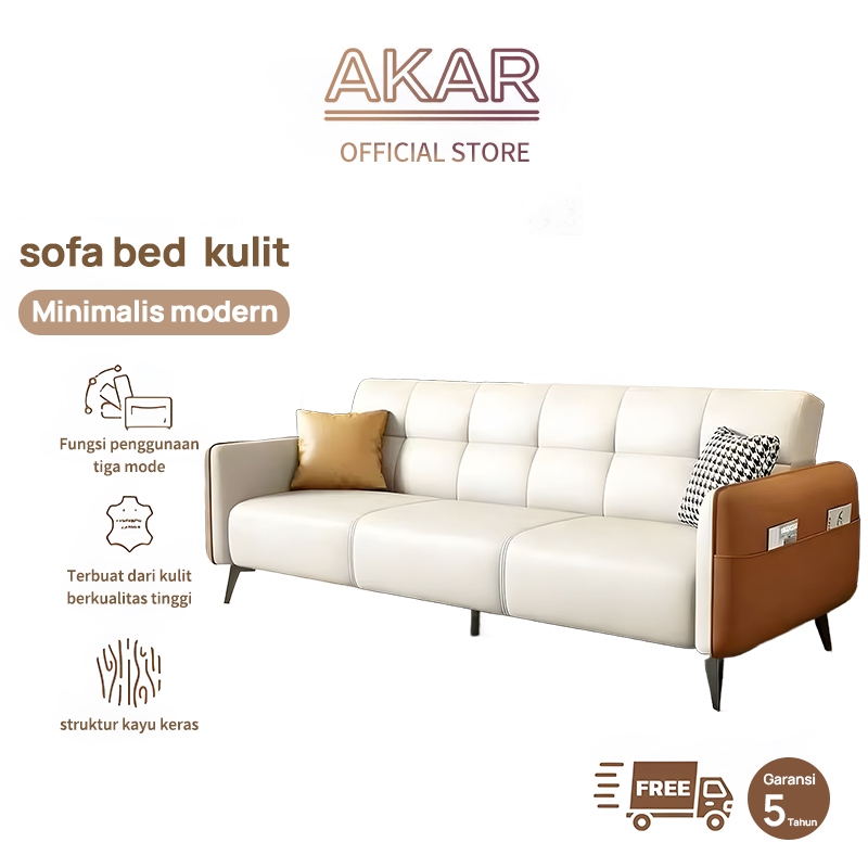 Sofa Kulit Asli Premium, Sofa Lurus Minimalis Ruang Tamu, Sofa Empuk Mewah Tahan Lama Cocok untuk ap