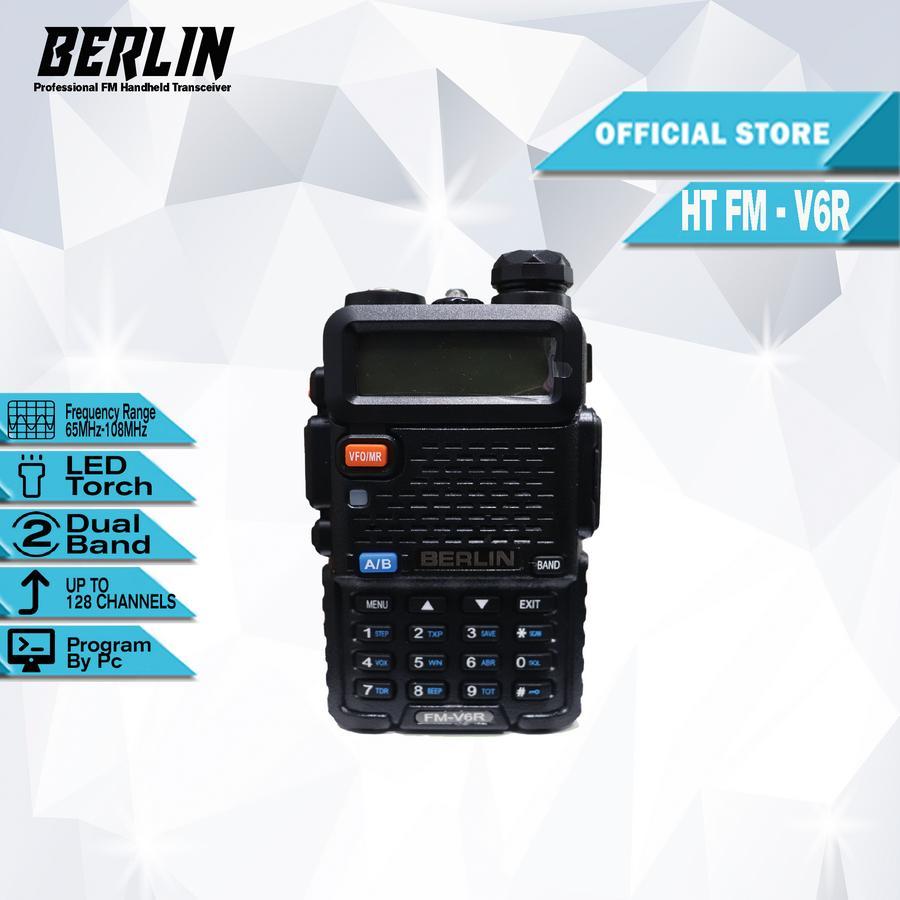 HT Berlin V6r ht handy talky fm 6r dualband uv-6r Radio Komunikasi uv 6R HT FM v6