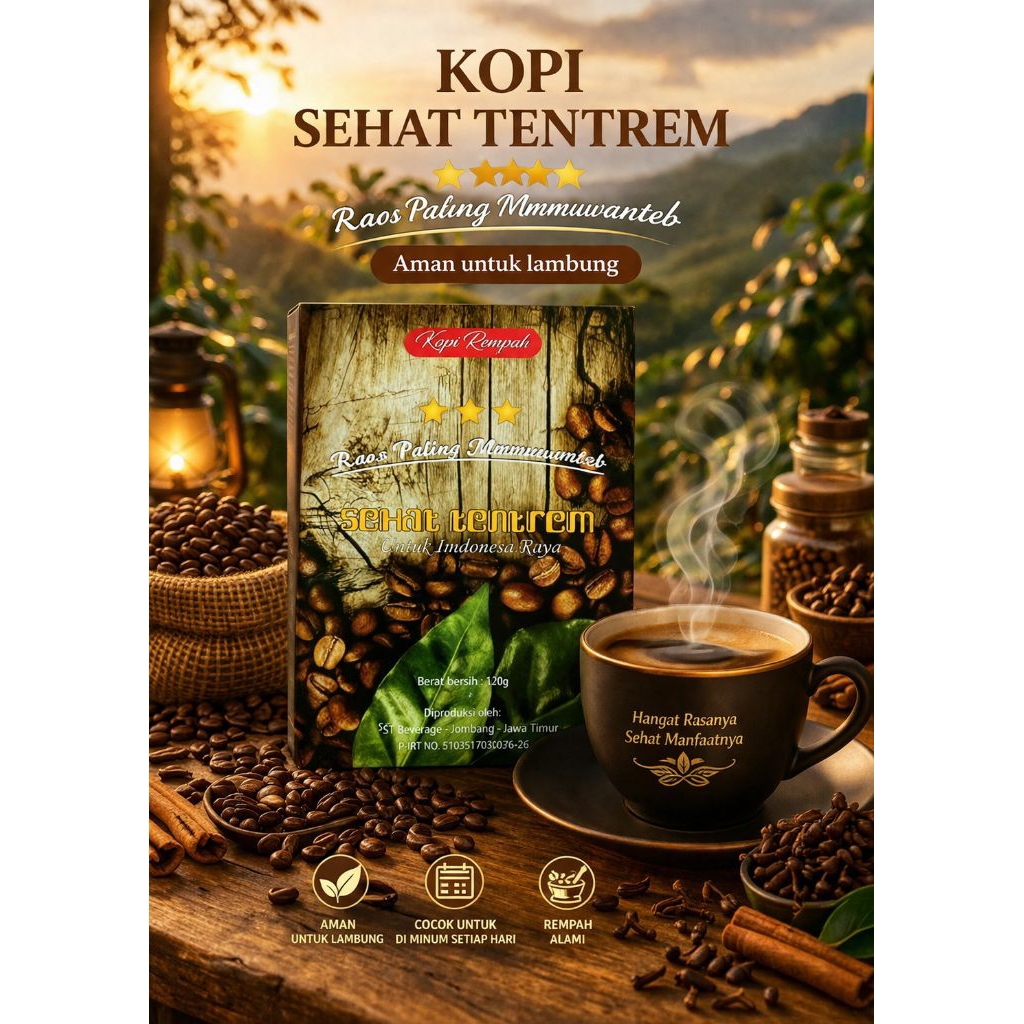 KOPI ST RAOS MMMUWANTEB KOPI SEHAT TENTREM BINTANG 3