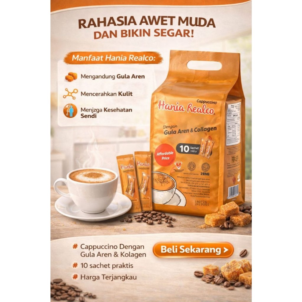hania realco cappucino  kopi hni hpai membantu menjaga stamina
