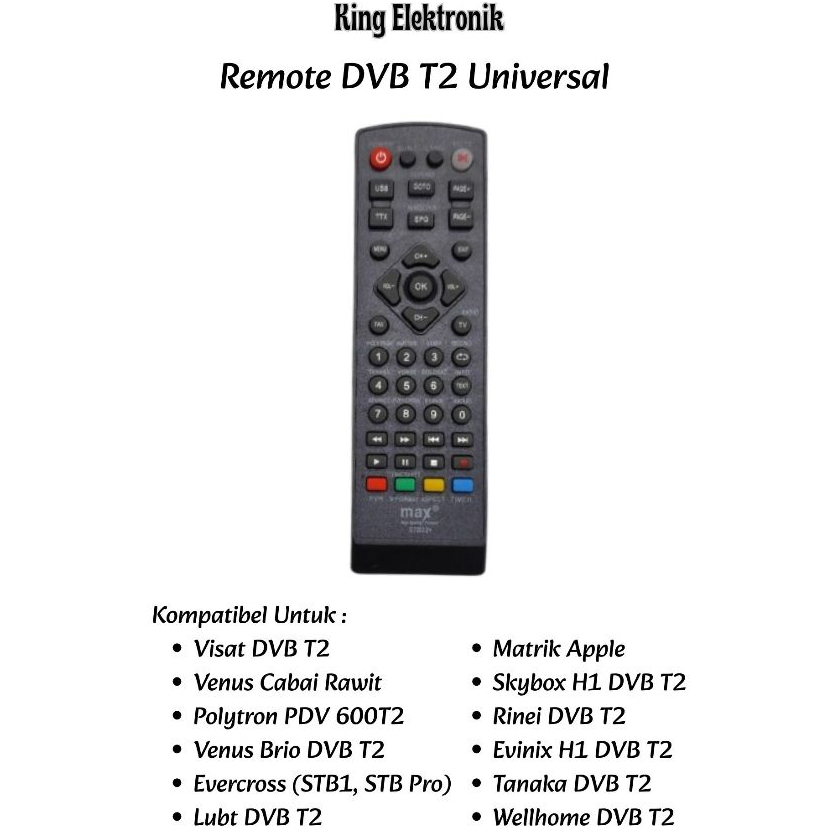 Remot STB Remote Set Top Box Remote DVB T2 Universal MAX STB22+