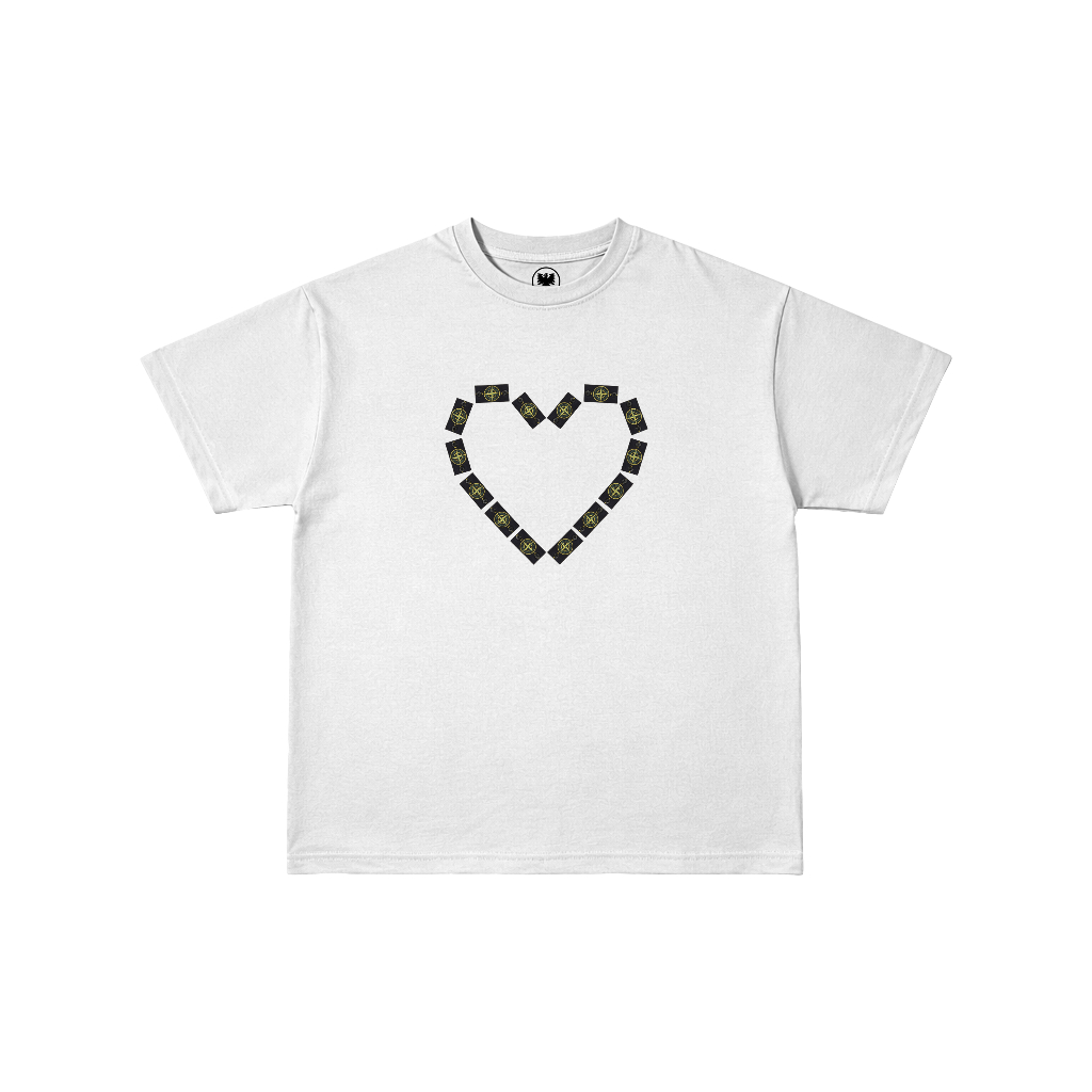 yanessfactory - “The Stone Loves” Love Logo Badge Stone Island T-Shirt
