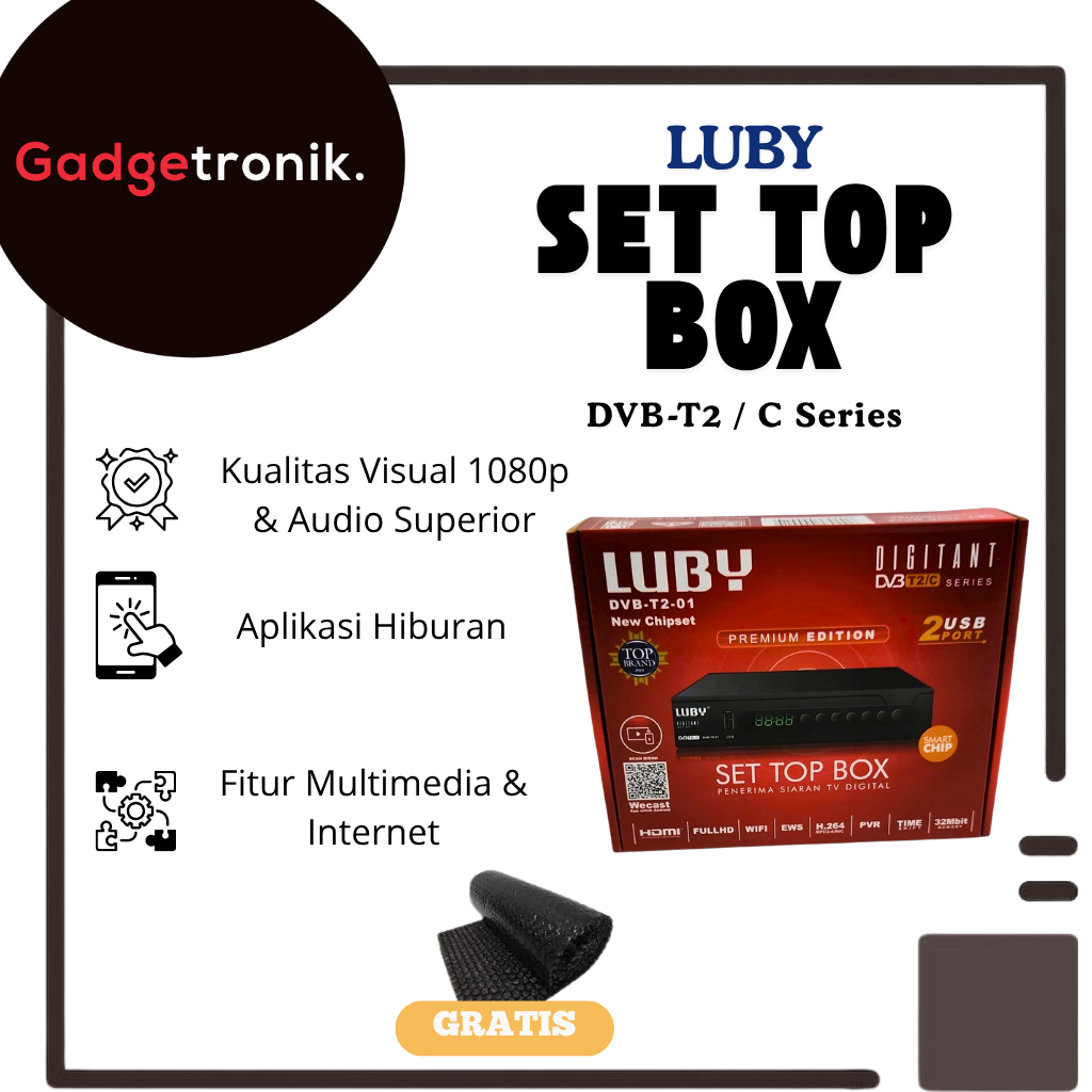 STB LUBY DVBT201 / SET TOP BOX LUBY DVB-T2-01 LUBI DIGITAL