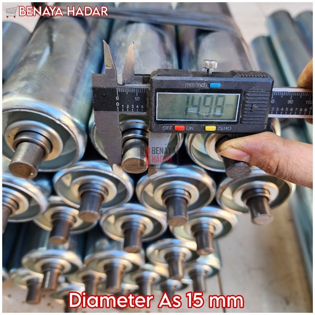 Gravity Roller Conveyor 60 mm x 1200 mm x 1240 mm roller gravity galvanis As 15 mm pakai spring Baja