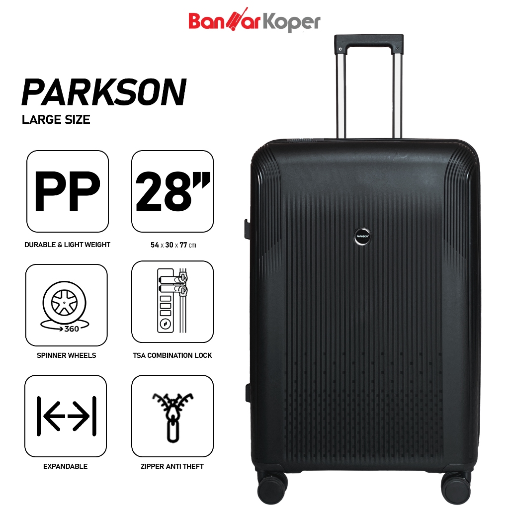 Parkson Koper 28 Inch Hardcase PP Anti Pecah Kunci TSA Expandable