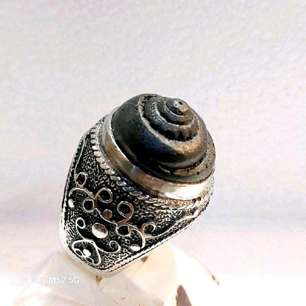 Cincin badar besi keong motif keong buntet nempel magnet super kuat ring alpaka super