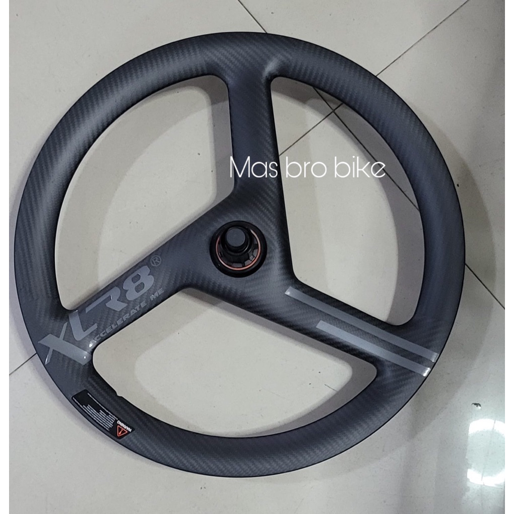 wheelset carbon 3 spoke discbrake 20+ 451 velg carbon trispoke xlr-8