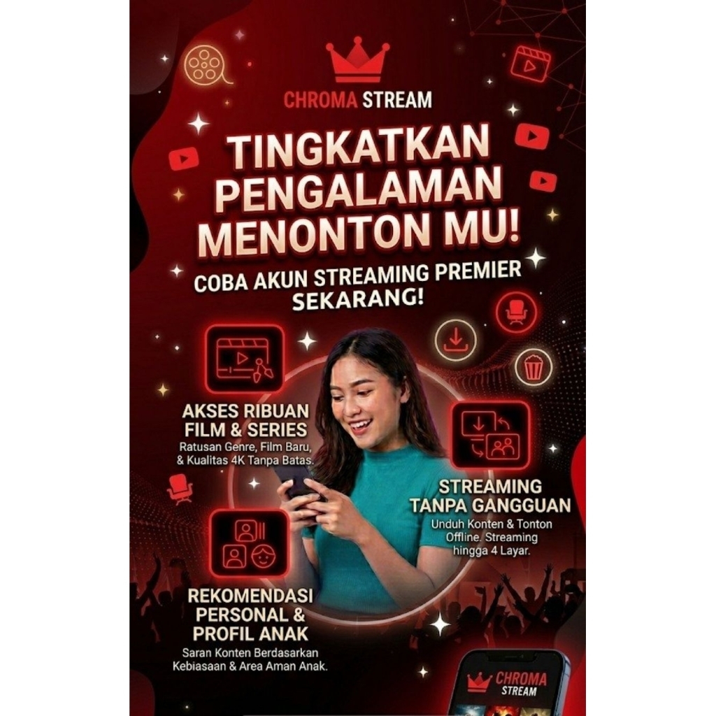 Akun Streaming Film & Serial TV Premium 4K UHD - Ribuan Judul
