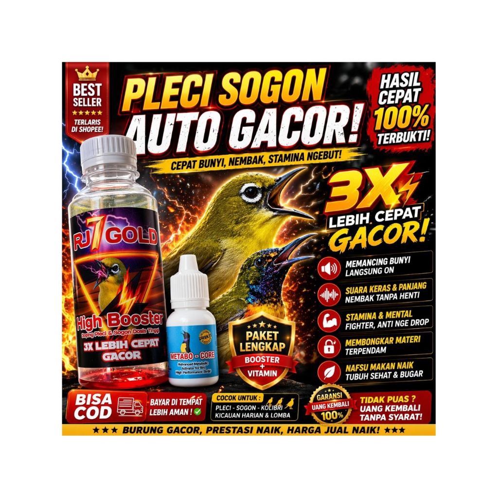 PAKET HEMAT - RJ7 Gold High Booster + Metabo Core | Doping Pleci & Sogon Dosis Tinggi | 3X Lebih Cep