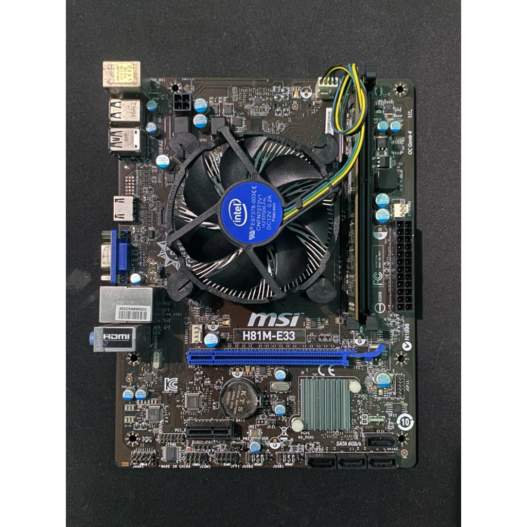 Paketan Motherboard MSI H81M-E33 + Intel core i5 4460 + Ram ddr3 8gb
