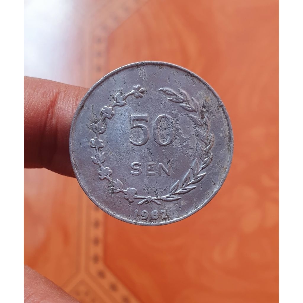 Koin 50 sen Tahun 1962 Sukarno Kepulauan Riau Langka
