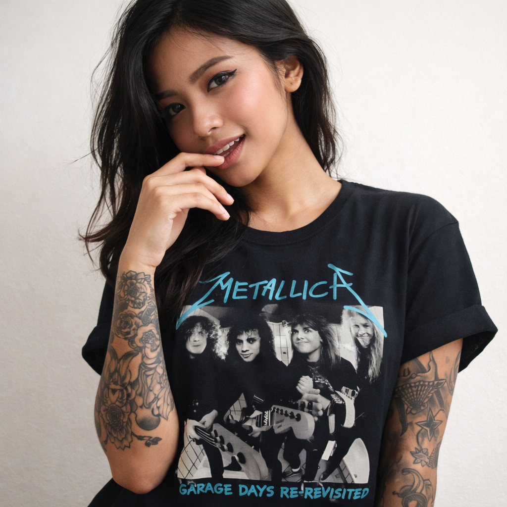 Kaos Band Rock Metallica Vintage 90s Washed Oversize Kaos Distro Streetwear Pria Wanita Unisex
