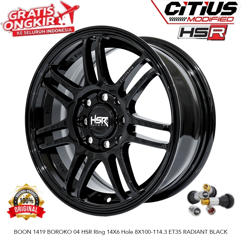 Pelek Racing HSR BOON Ring 14 Velg Mobil Brio Jazz Xenia Karimun Dll