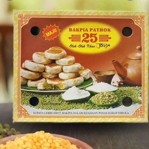 Bakpia Pathok 25 Original kacang Hijau isi 15 Bakpia Basah FREE VAKUM