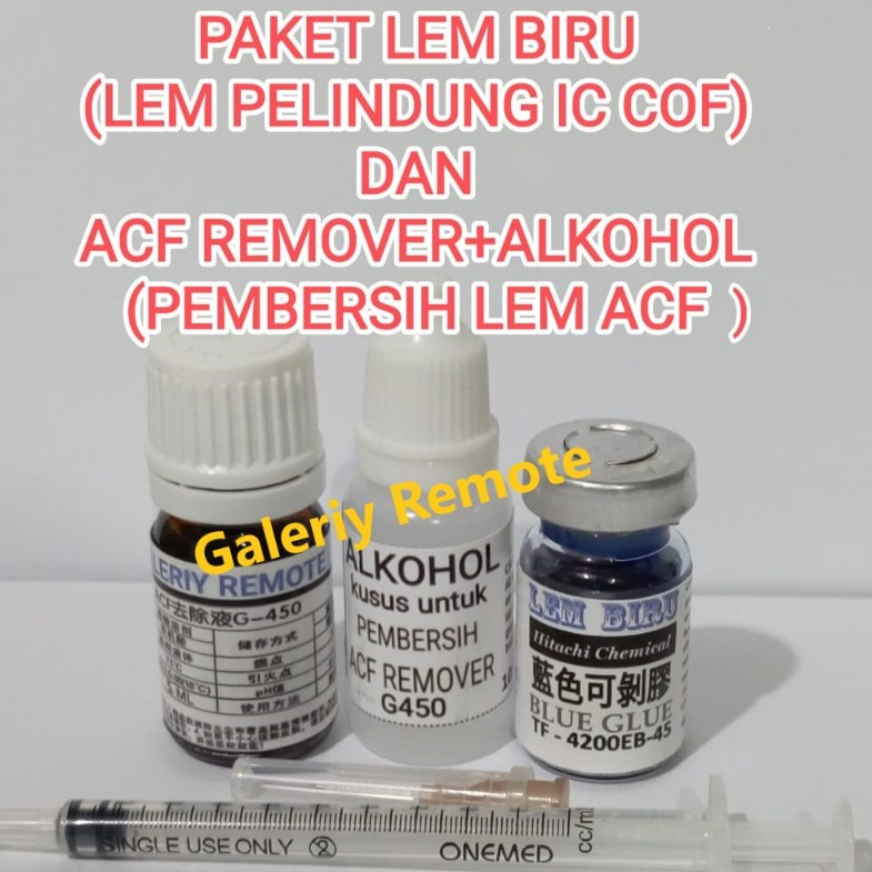 acf remover atau pembersih lem acf bonding + lem biru tf 42000 sesuai varian / lem pelindung cof / l