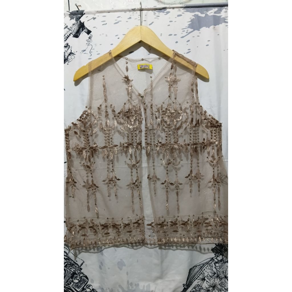 Vest brukat wanita/Ld 105/panjang 65/Rompi Brukat wanita dewasa/Rompi cantik/baju lebaran
