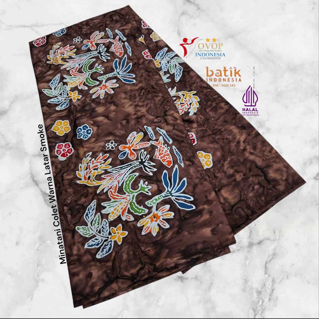 Kain Batik Tulis Bakaran Asli Pati Motif Mina Tani Latar Smoke